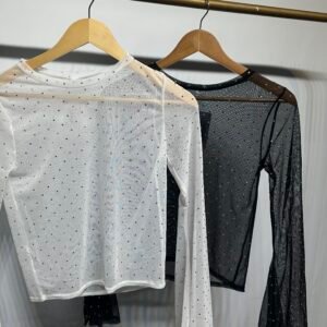 MANGAS LARGAS TRANSPARENTE CON BRILLOS