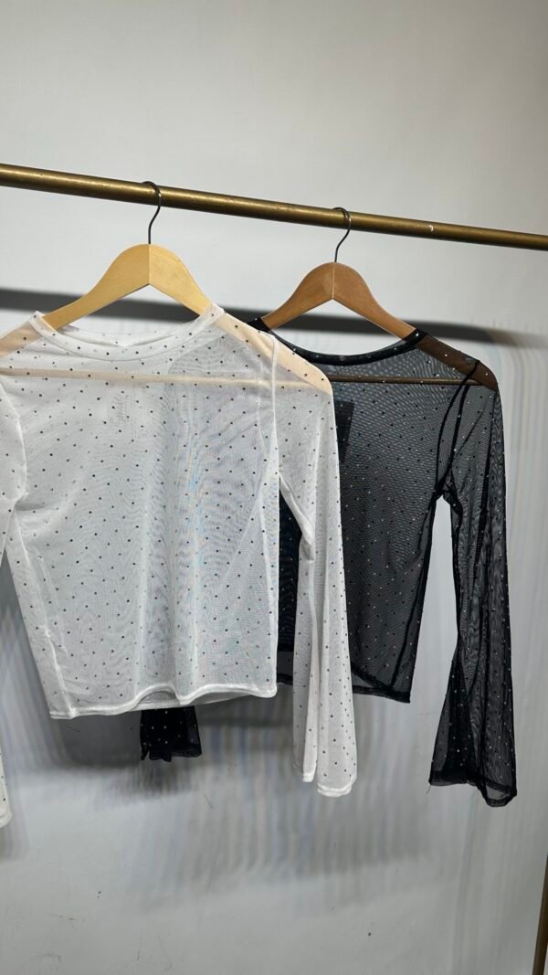 MANGAS LARGAS TRANSPARENTE CON BRILLOS