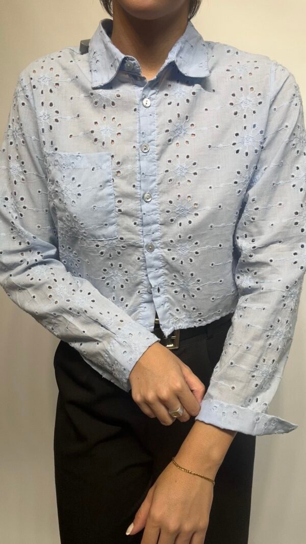 CAMISA BRODERIE CELESTE