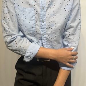 CAMISA BRODERIE CELESTE