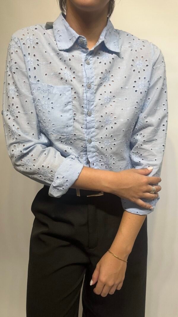 CAMISA BRODERIE CELESTE