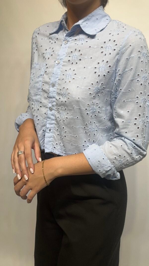 CAMISA BRODERIE CELESTE